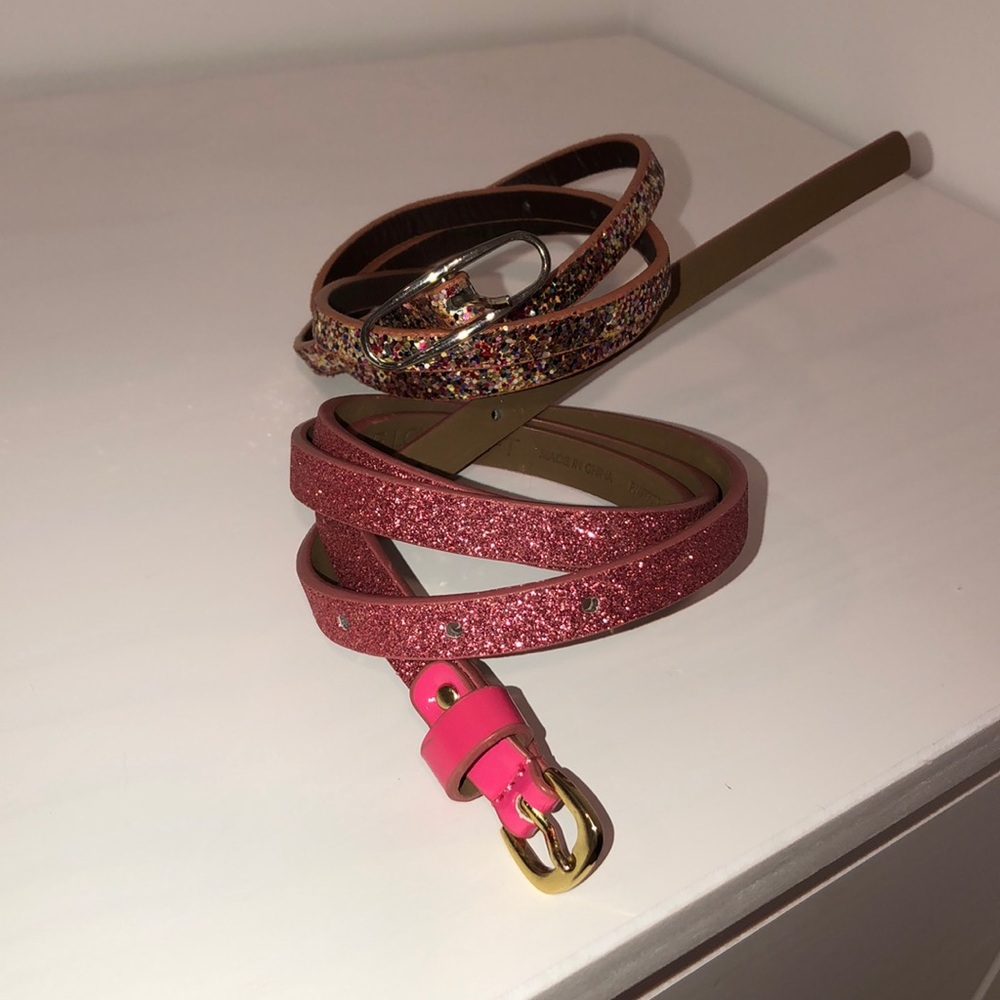 Skinny glitter belts